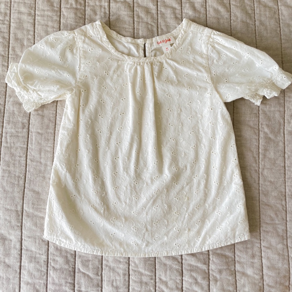Cat & Jack White Flower Blouse